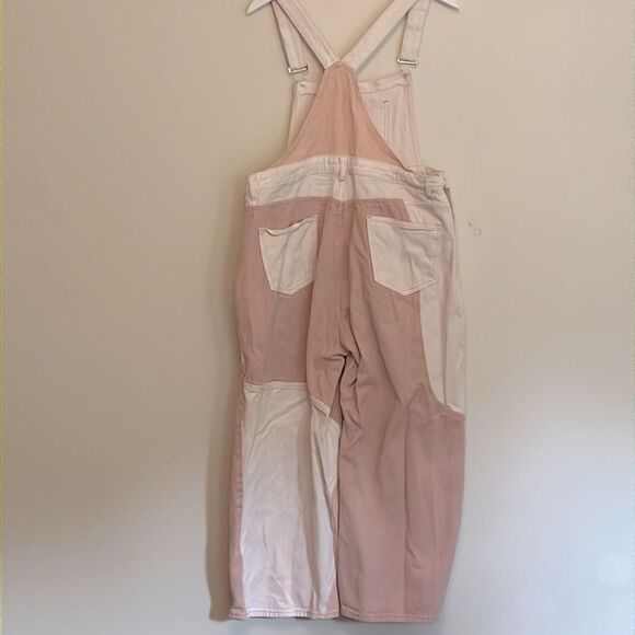 Cider Pink and Cream Overalls with Adjustable Straps - Picture 3 of 6